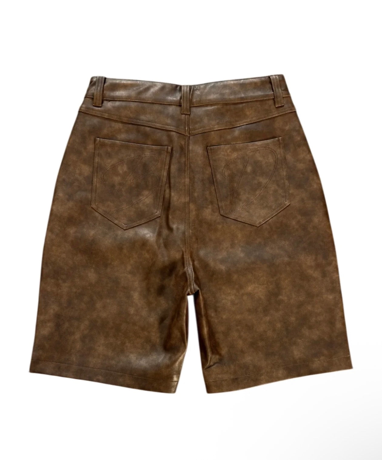 Bottega Desires Leather Shorts Brown